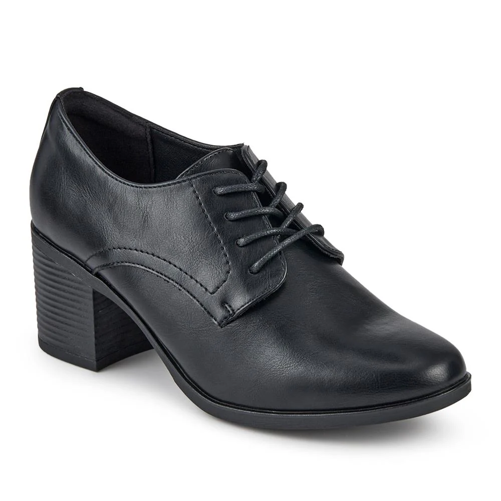 Smart Block Heeled Lace-Up Shoes - SANYI42000 / 328 055 - Black