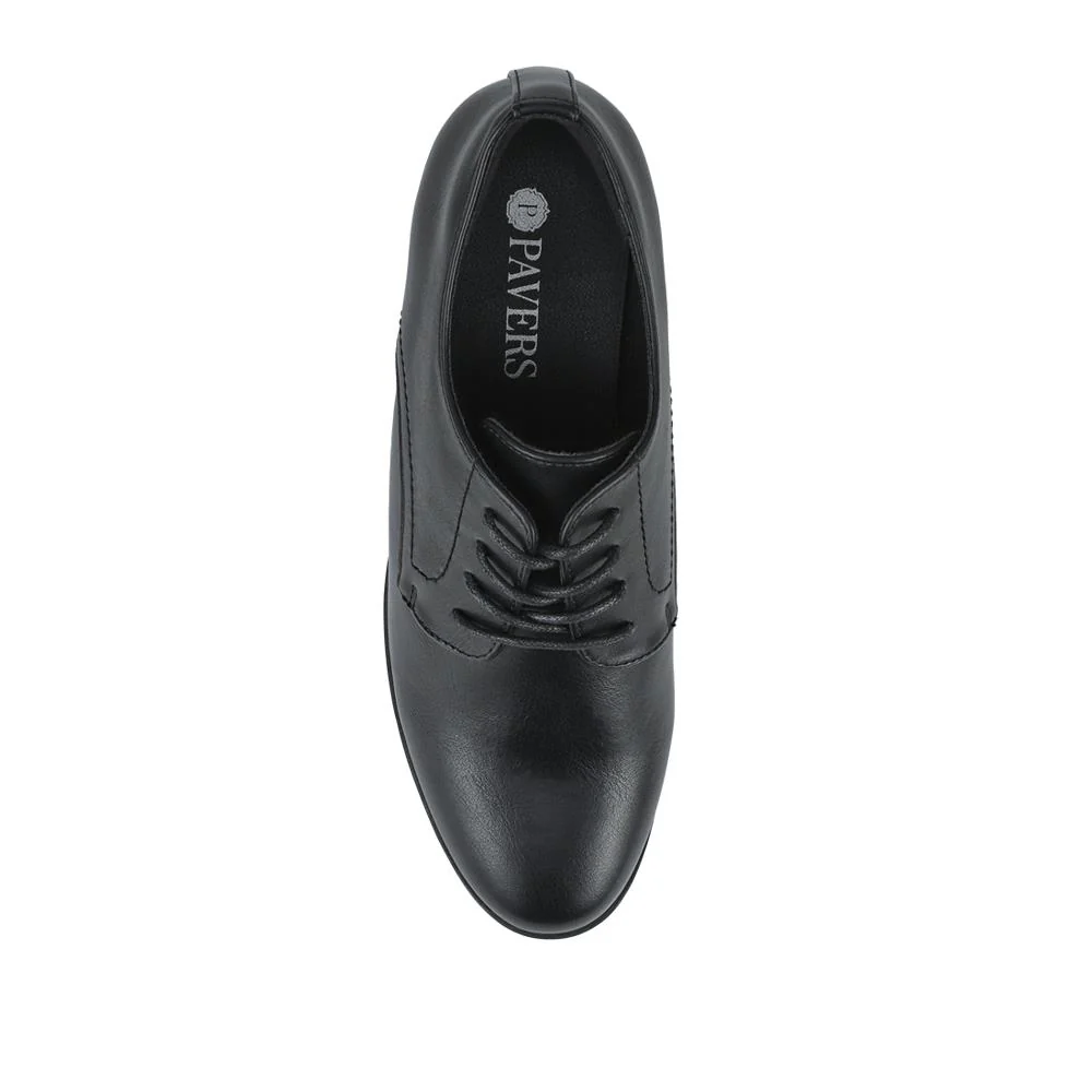 Smart Block Heeled Lace-Up Shoes - SANYI42000 / 328 055 - Black - Image 5