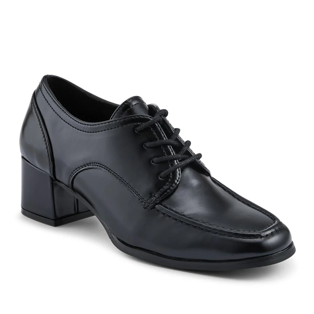 Smart Block-Heeled Lace-Up Shoes - WBINS42009 / 327 923