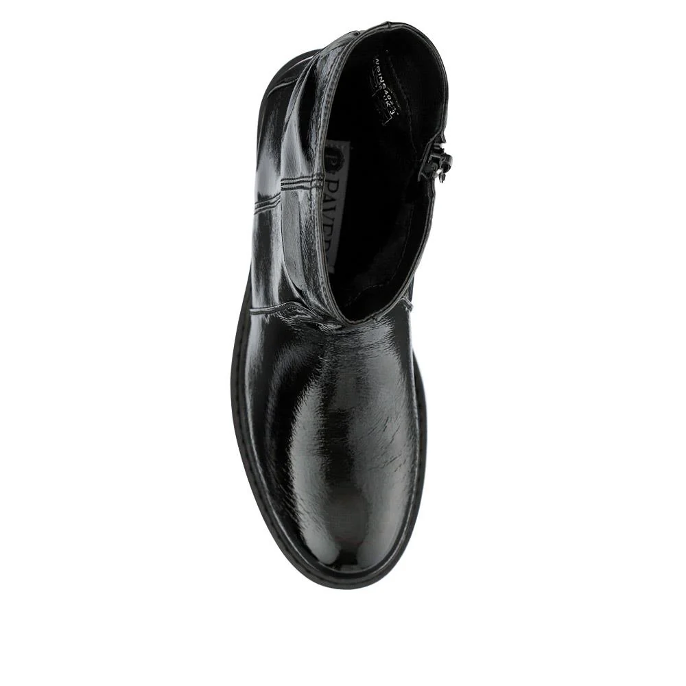 Smart Chunky Sole Ankle Boots - WBINS40241 / 326 518 - Black Patent - Image 4