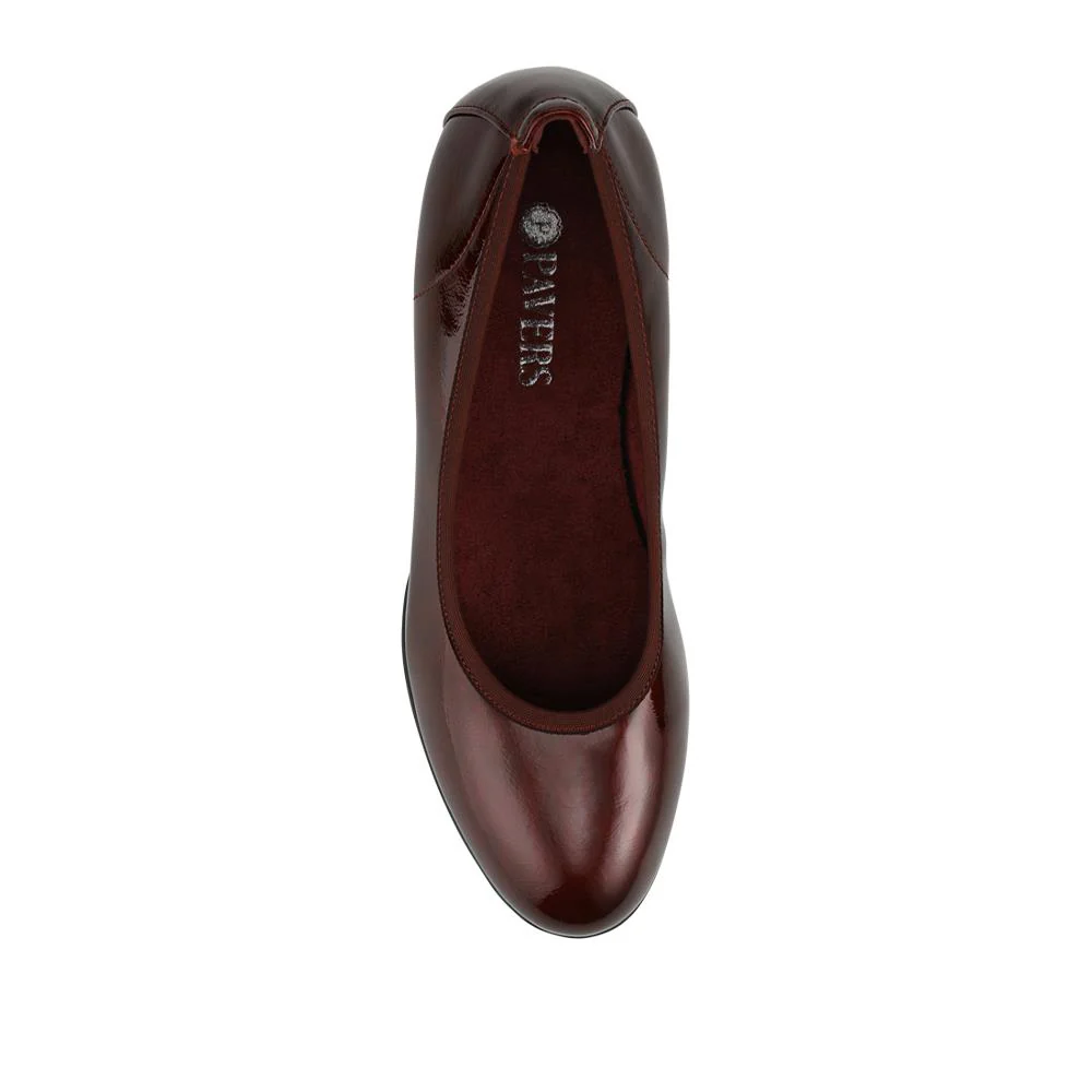 Smart Cushioned Wedge Heel Pumps - WBINS42059 / 327 860 - Burgundy Patent - Image 4