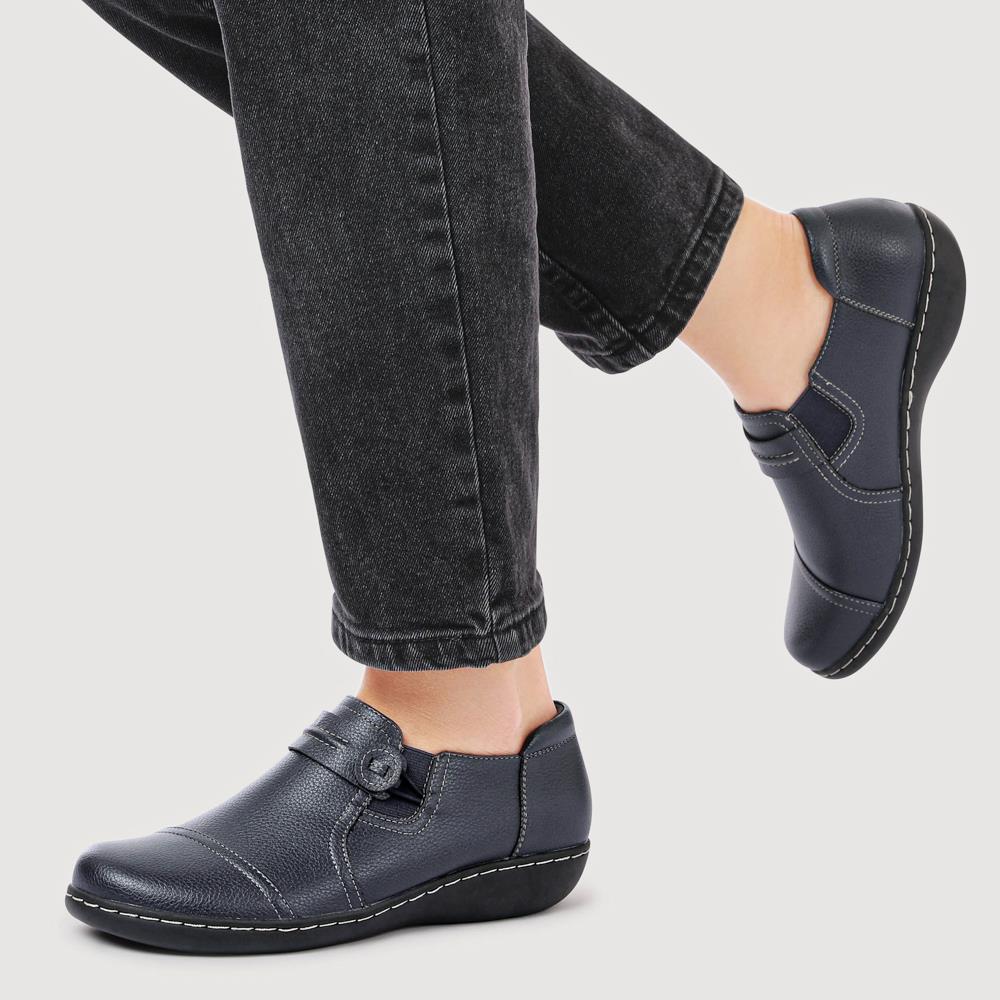 Smart Elasticated Slip-On Shoes - SANYI42007 / 327 958 - Navy - Image 5