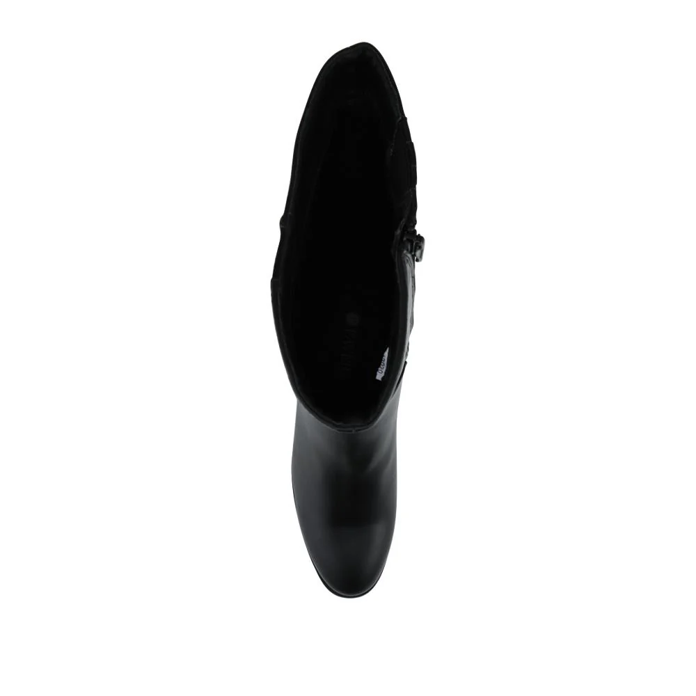 Smart Flare Heel Calf Length Boots - SANYI42020 / 328 054 - Black - Image 4