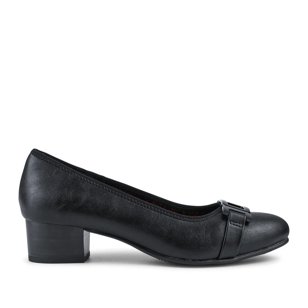 Smart Heeled Buckle Court Shoes - JANSP42005 / 327 781 - Black - Image 2