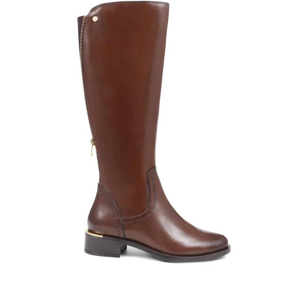 Smart Knee-High Boots - SAK38006 / 324 411 - Tan - Image 2