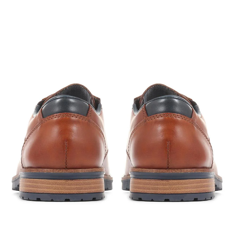 Smart Lace-Up Derby Shoes - RKR36517 / 322 380 - Tan - Image 3