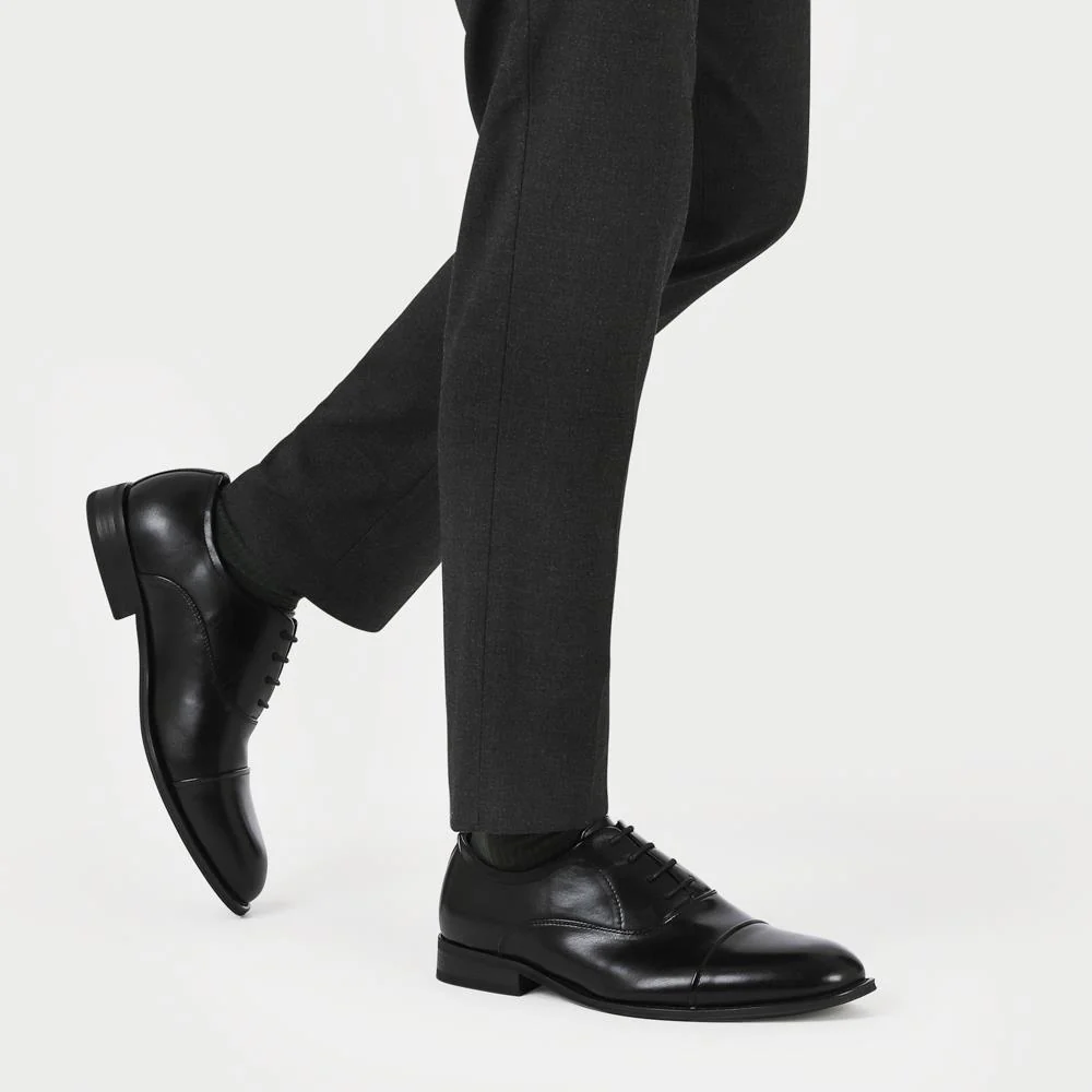 Wide Fit Smart Lace Up Shoes - XINGH41002 / 327 183 - Black - Image 5