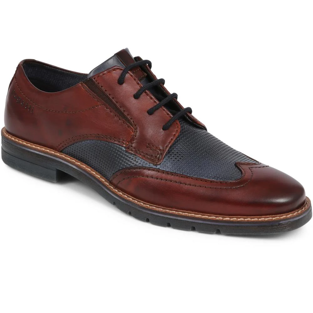 Smart Leather Derby Shoes - BUG39514 / 325 214 - Cognac