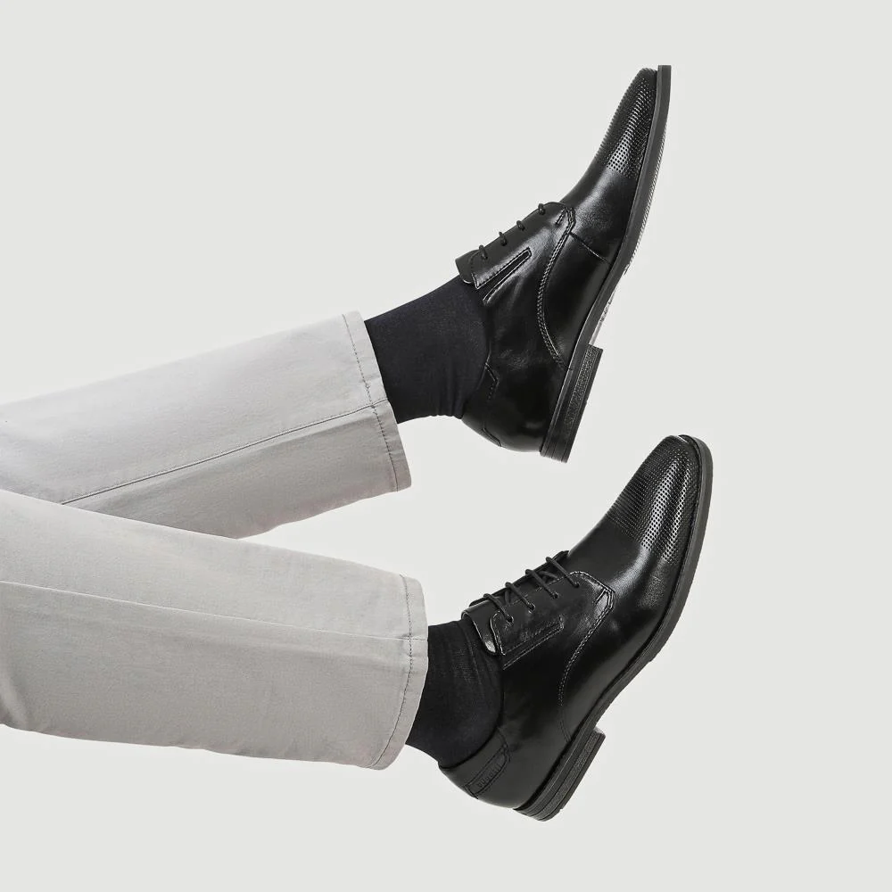 Smart Leather Derby Shoes - BUG41510 / 327 366 - Black - Image 5