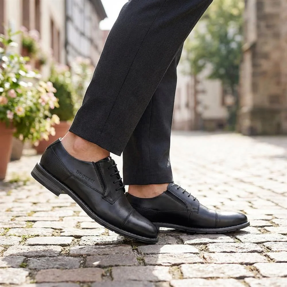 Smart Leather Lace Up Shoes - BUG43501 / 328 751 - Black - Image 2
