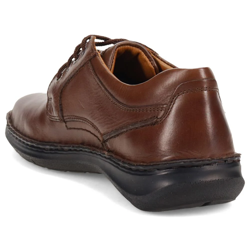 Smart Leather Lace-Up Shoes - JOSEF40504 / 326 430 - Dark Brown - Image 3