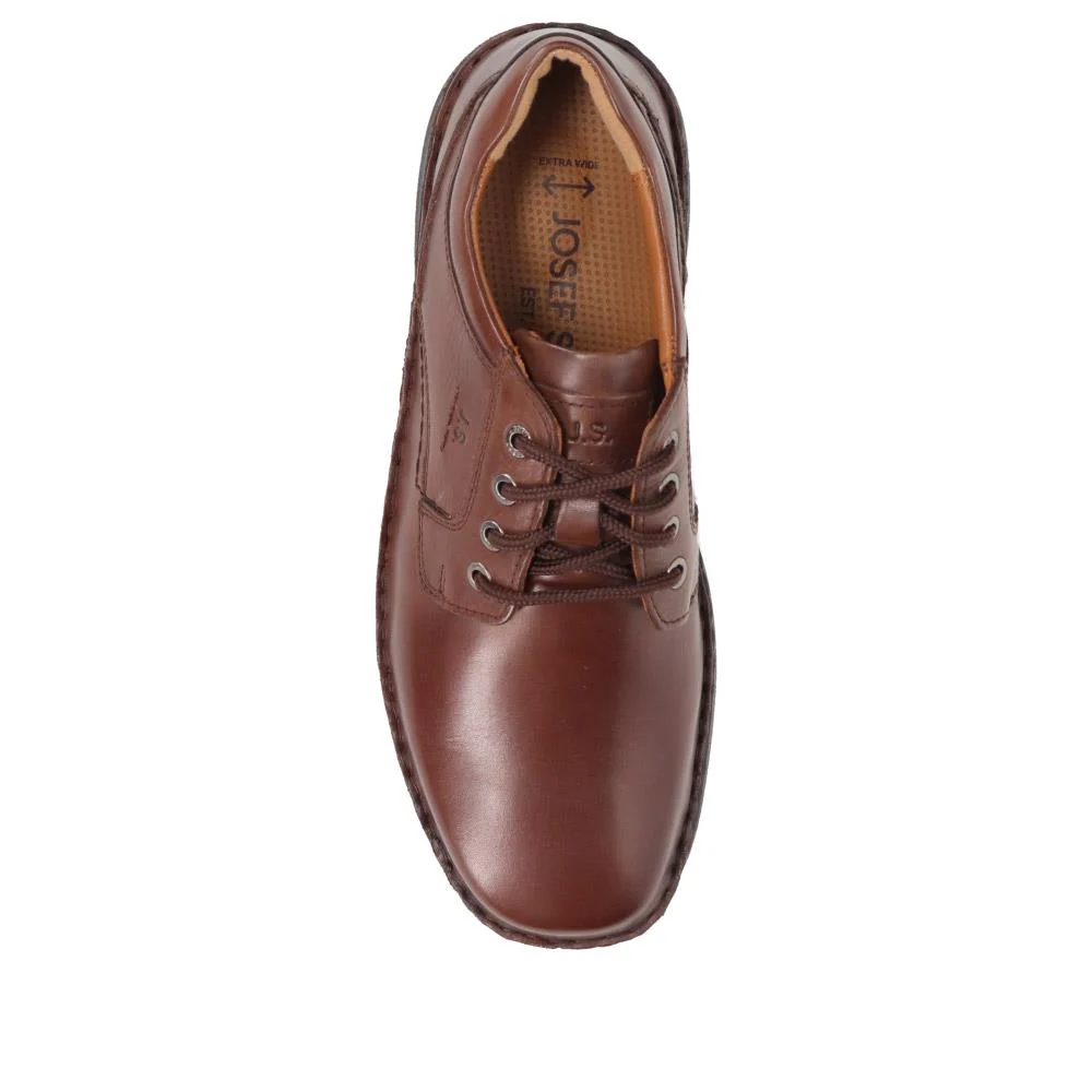Smart Leather Lace-Up Shoes - JOSEF40504 / 326 430 - Dark Brown - Image 5
