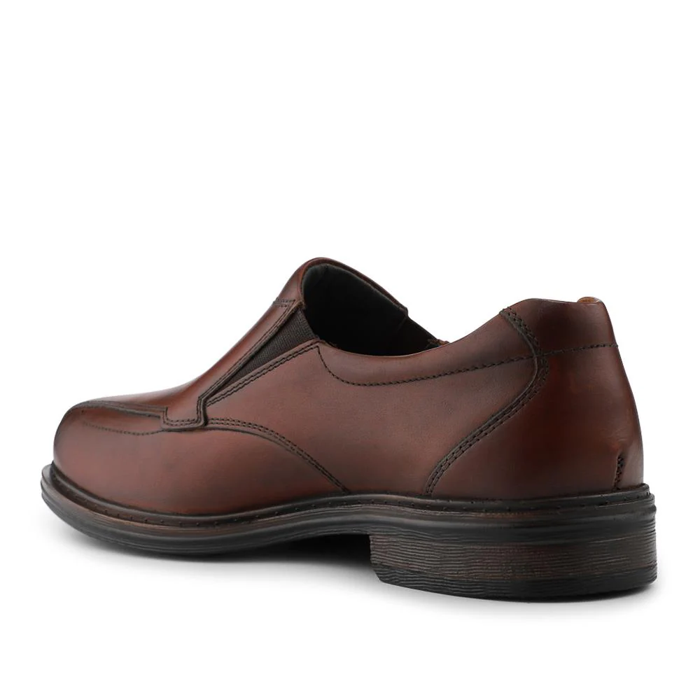 Slip On Smart Leather Shoes With Grip Sole - PARK42040 / 328 188 - Cognac - Image 3