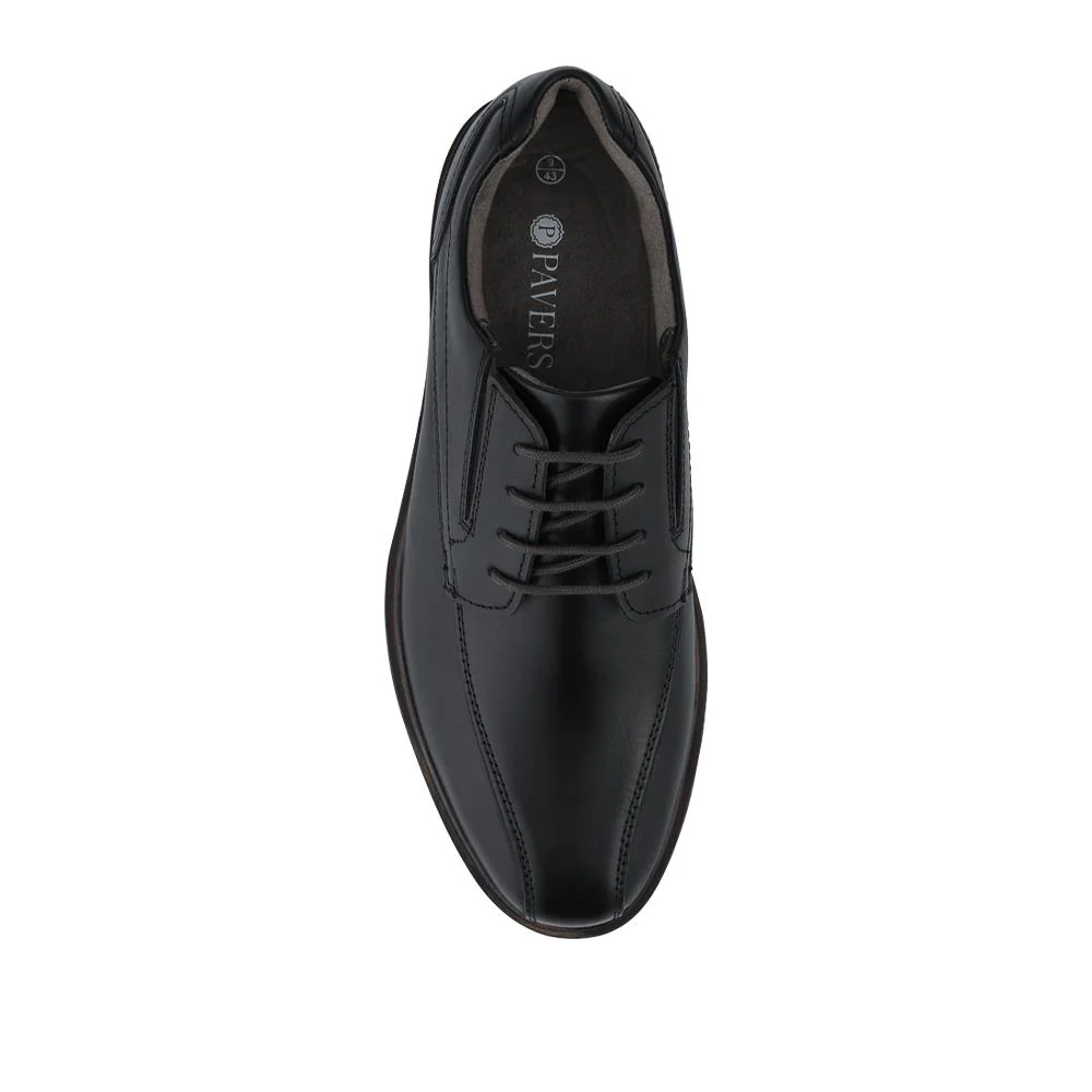 Smart Leather Lace Up Shoes - PARK42041 / 328 190 - Black - Image 4