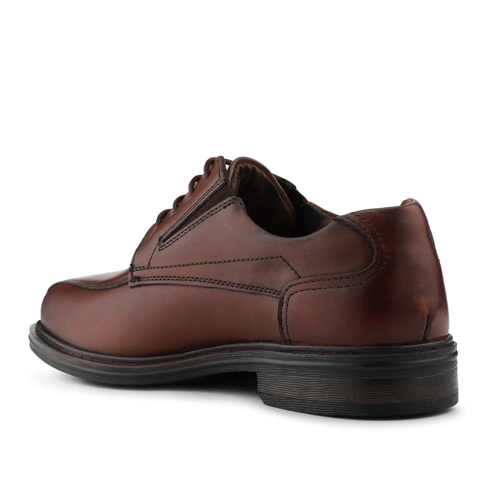 Smart Leather Lace Up Shoes - PARK42041 / 328 190 - Cognac - Image 3