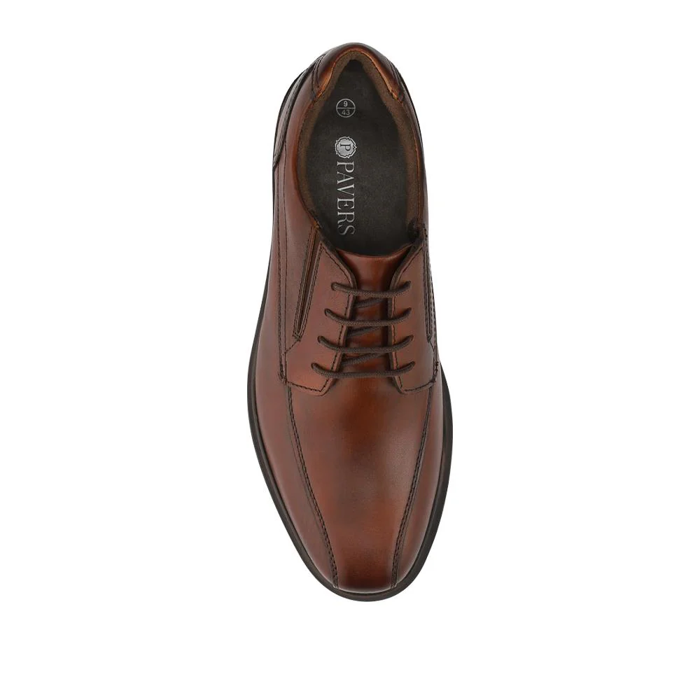 Smart Leather Lace Up Shoes - PARK42041 / 328 190 - Cognac - Image 4