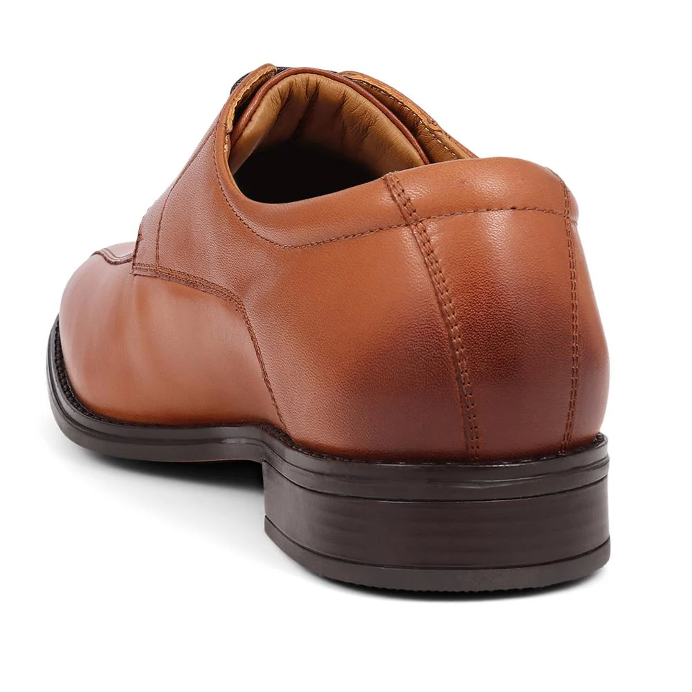 Smart Leather Lace-Up Shoes - PERFO39003 / 325 238 - Tan - Image 3