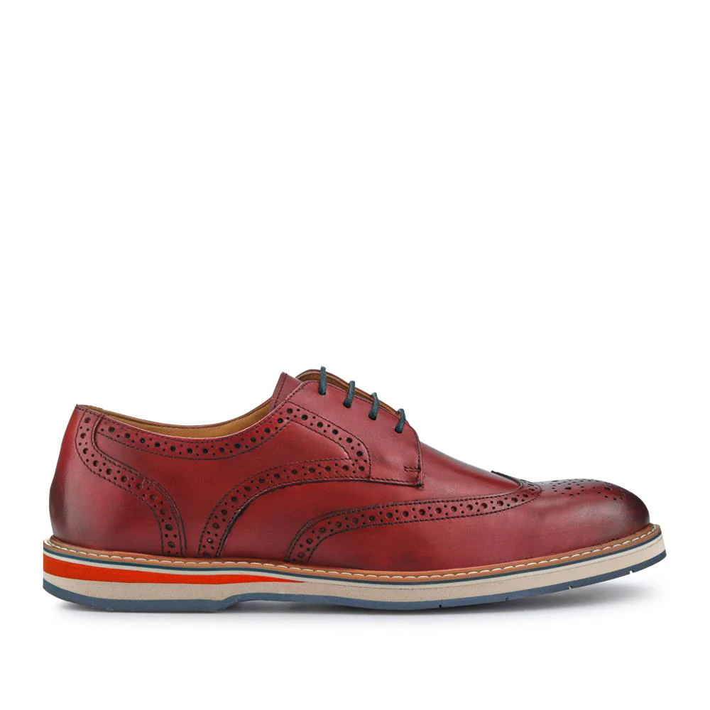 Smart Leather Lace-Up Shoes - PERFO41001 / 327 385 - Bordeaux - Image 2