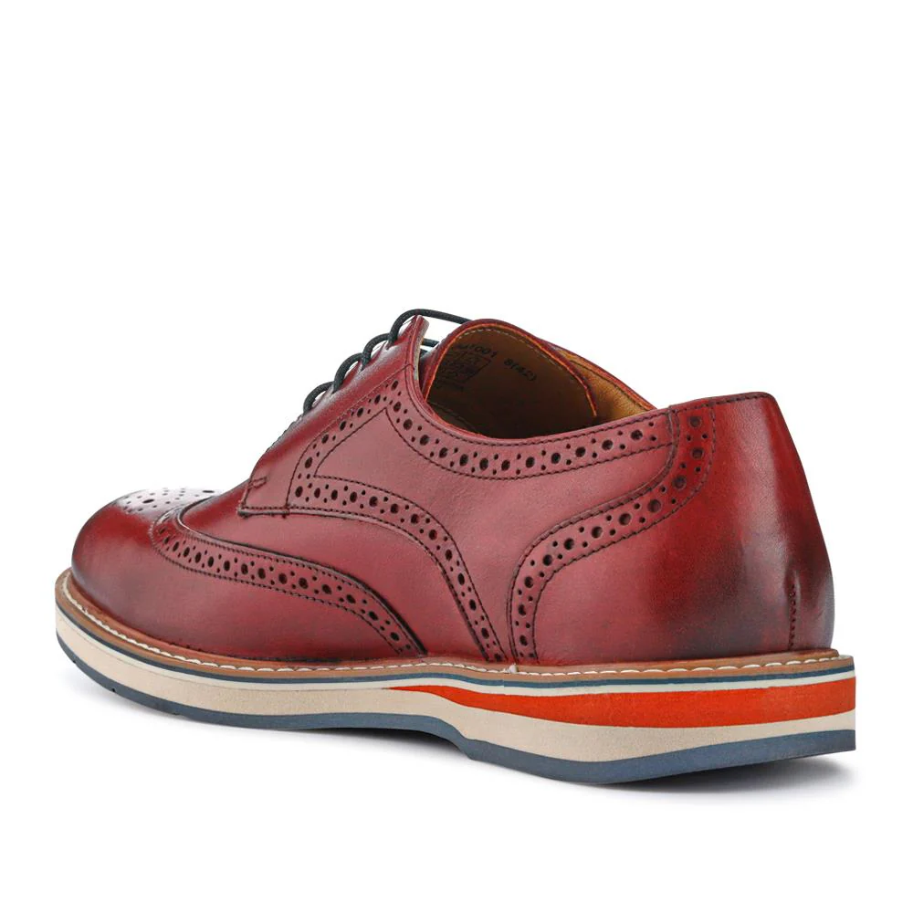 Smart Leather Lace-Up Shoes - PERFO41001 / 327 385 - Bordeaux - Image 3