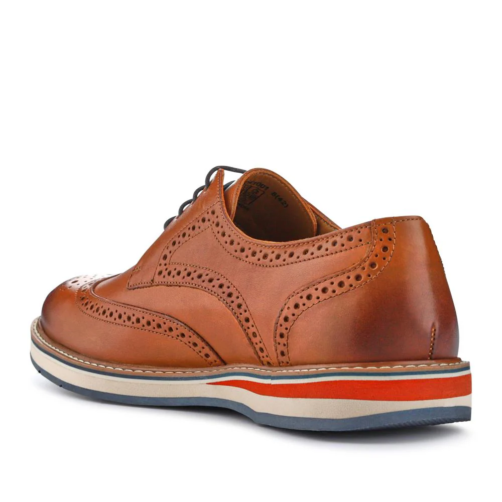 Smart Leather Lace-Up Shoes - PERFO41001 / 327 385 - Tan - Image 3