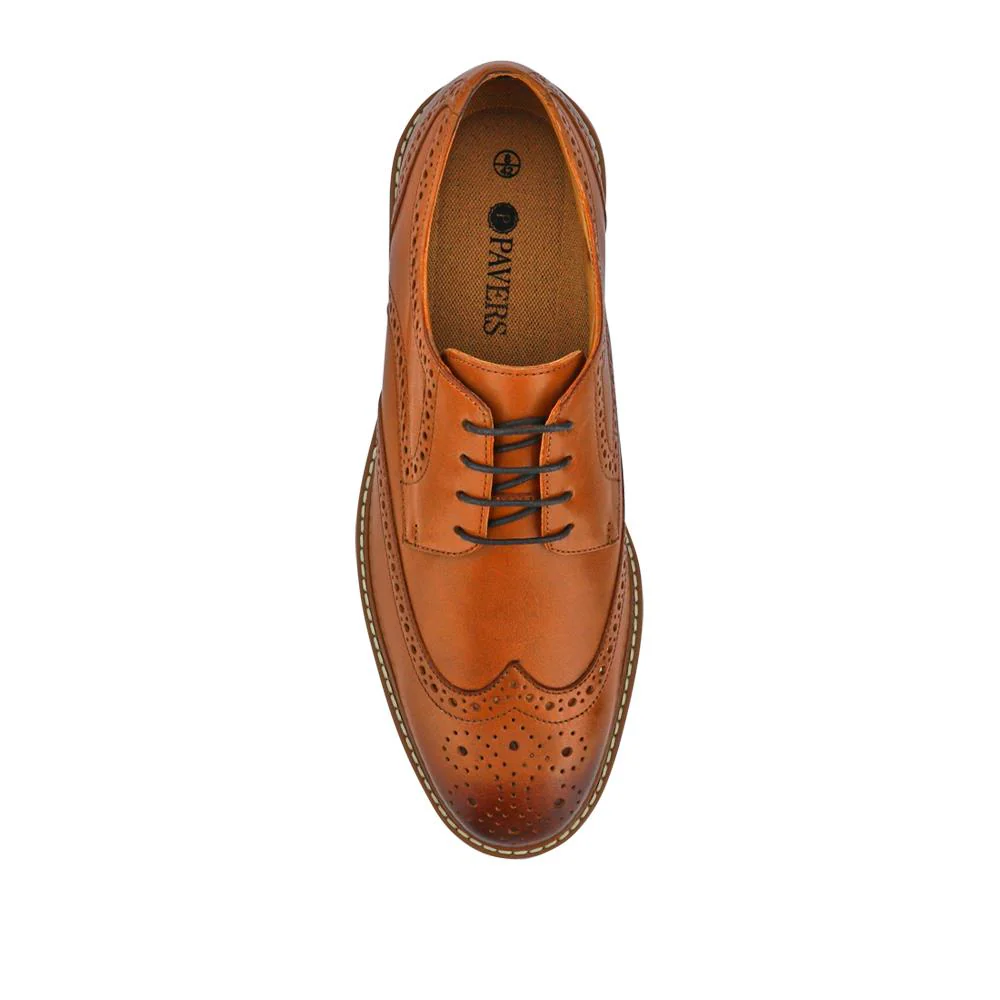 Smart Leather Lace-Up Shoes - PERFO41001 / 327 385 - Tan - Image 4