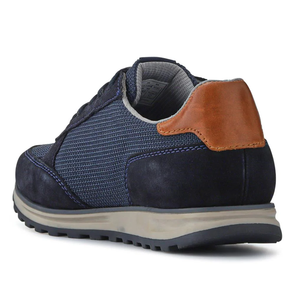 Smart Leather Lace-Up Trainers - BUG41502 / 326 719 - Navy - Image 3