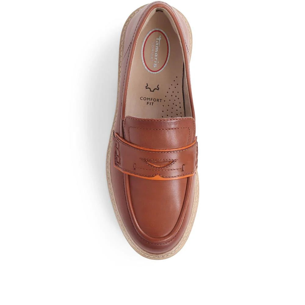Smart Leather Loafers - JANA39501 / 325 600 - Cognac - Image 5