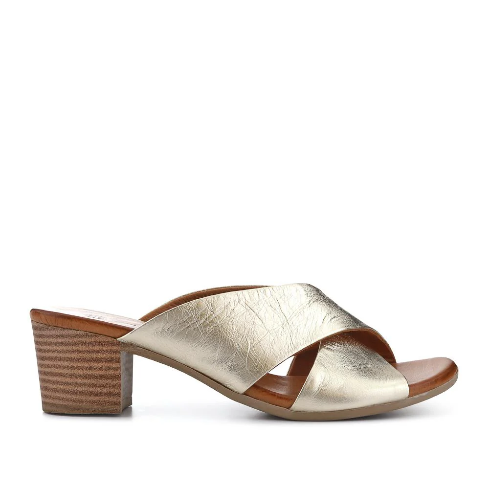 Smart Leather Mules - BELMET41004 / 327 230 - Gold - Image 3