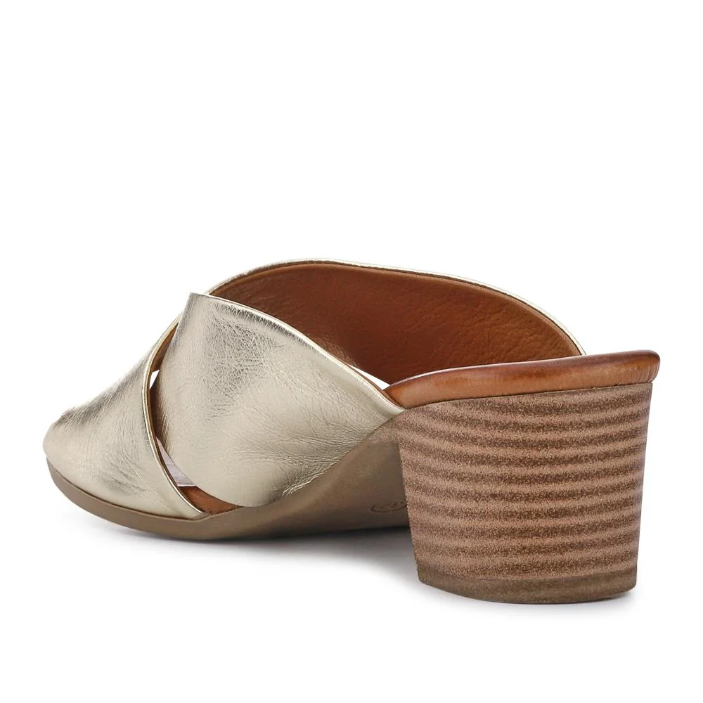 Smart Leather Mules - BELMET41004 / 327 230 - Gold - Image 4