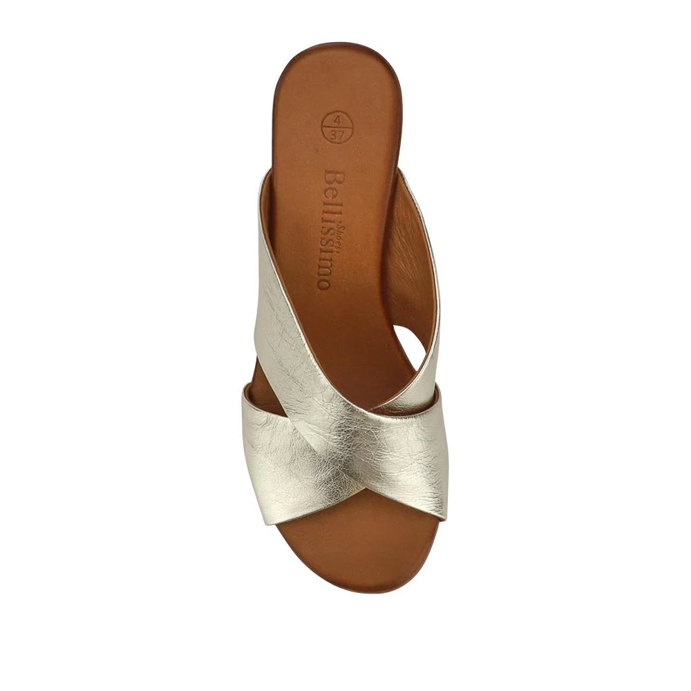 Smart Leather Mules - BELMET41004 / 327 230 - Gold - Image 5