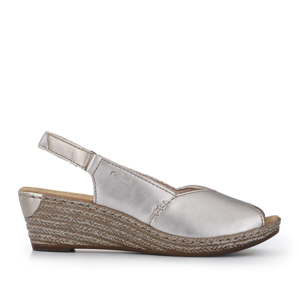 Smart Leather Slingback Sandals - RKR41537 / 327 287 - Gold - Image 2