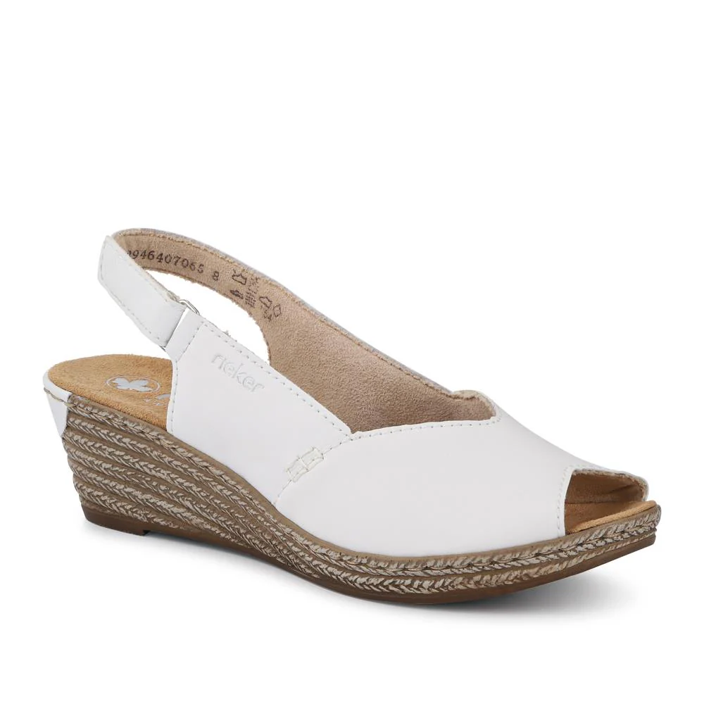Smart Leather Slingback Sandals - RKR41537 / 327 287 - White