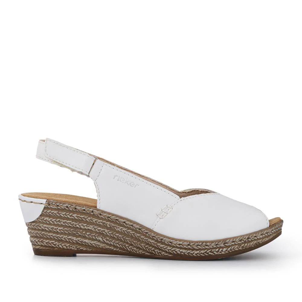 Smart Leather Slingback Sandals - RKR41537 / 327 287 - White - Image 3