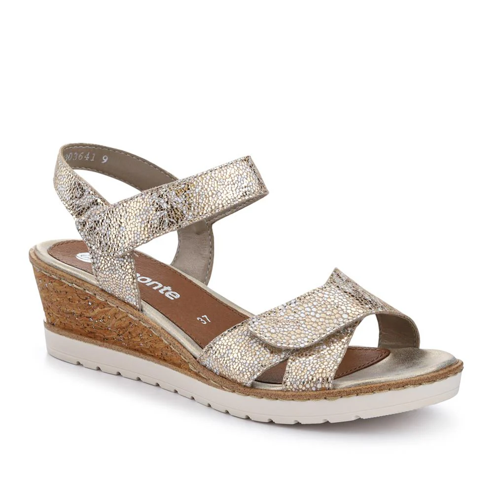 Smart Leather Wedge-Heel Sandals - DRS41511 / 327 089