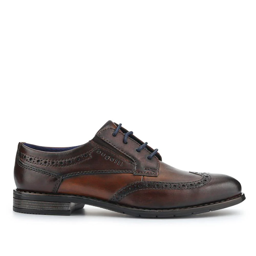 Smart Leather Wingtip Shoes - BUG41500 / 326 717 - Brown - Image 2