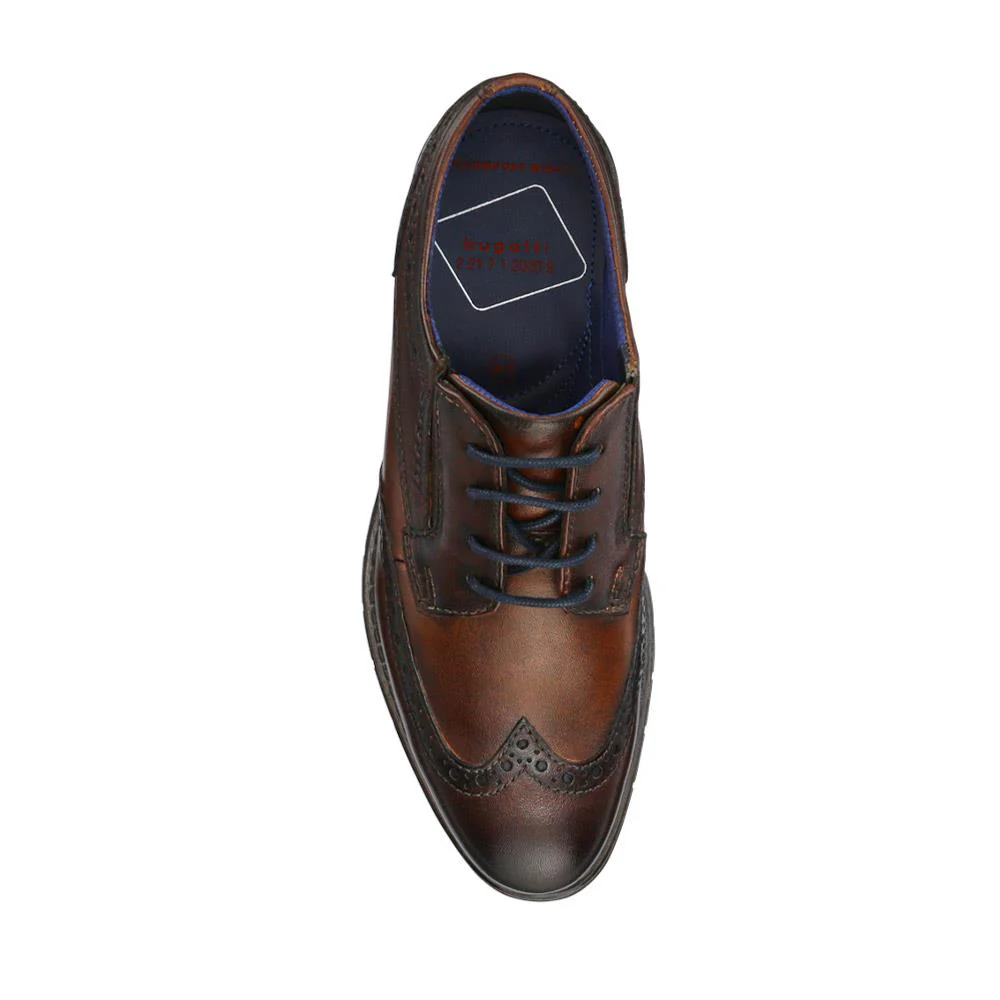 Smart Leather Wingtip Shoes - BUG41500 / 326 717 - Brown - Image 4