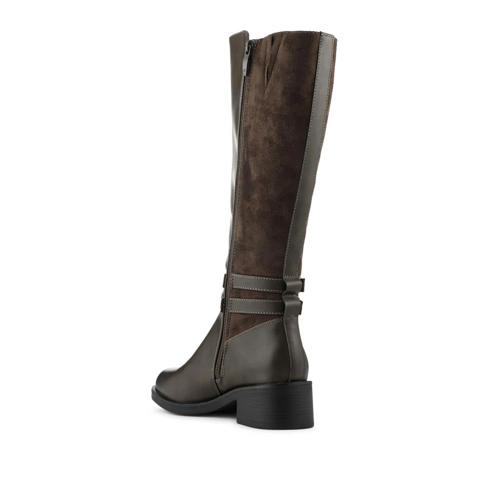 Smart Long Boots With Standard Calf Fitting - WOIL42045 / 328 284 - Khaki - Image 3