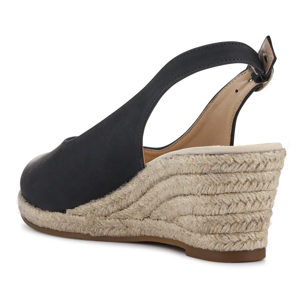 Smart Slingback Espadrilles - WBINS41021 / 327 179 - Black - Image 3