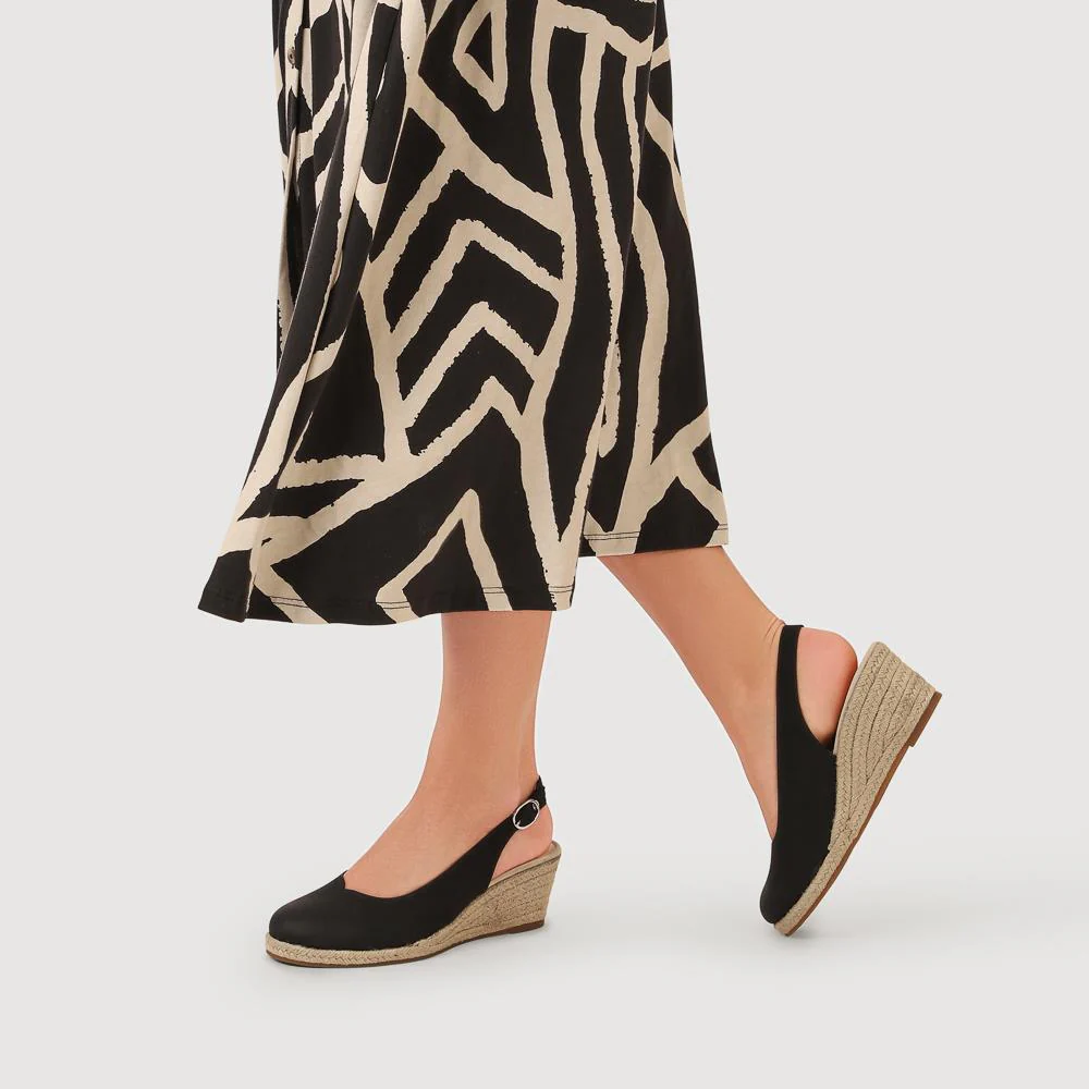 Smart Slingback Espadrilles - WBINS41021 / 327 179 - Black - Image 5