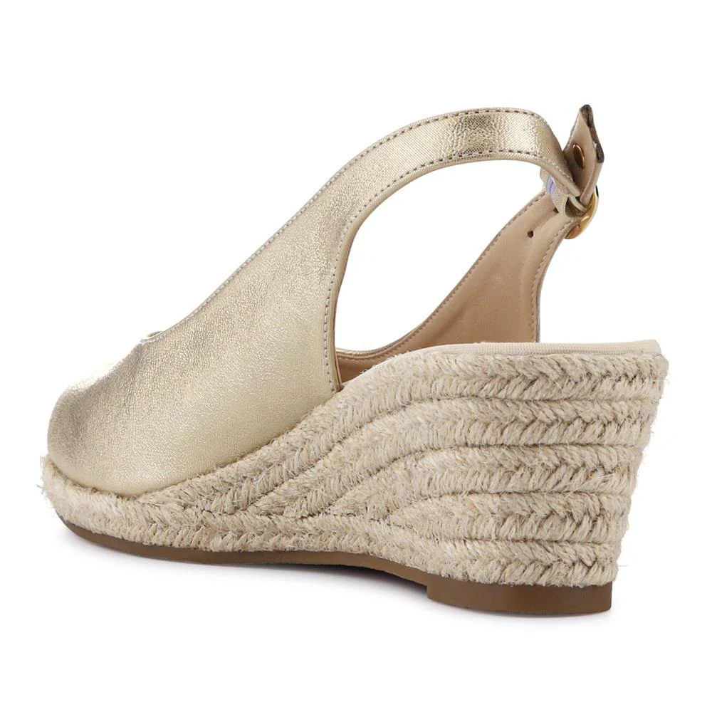 Smart Slingback Espadrilles - WBINS41021 / 327 179 - Gold - Image 3