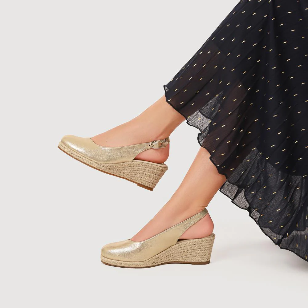 Smart Slingback Espadrilles - WBINS41021 / 327 179 - Gold - Image 5