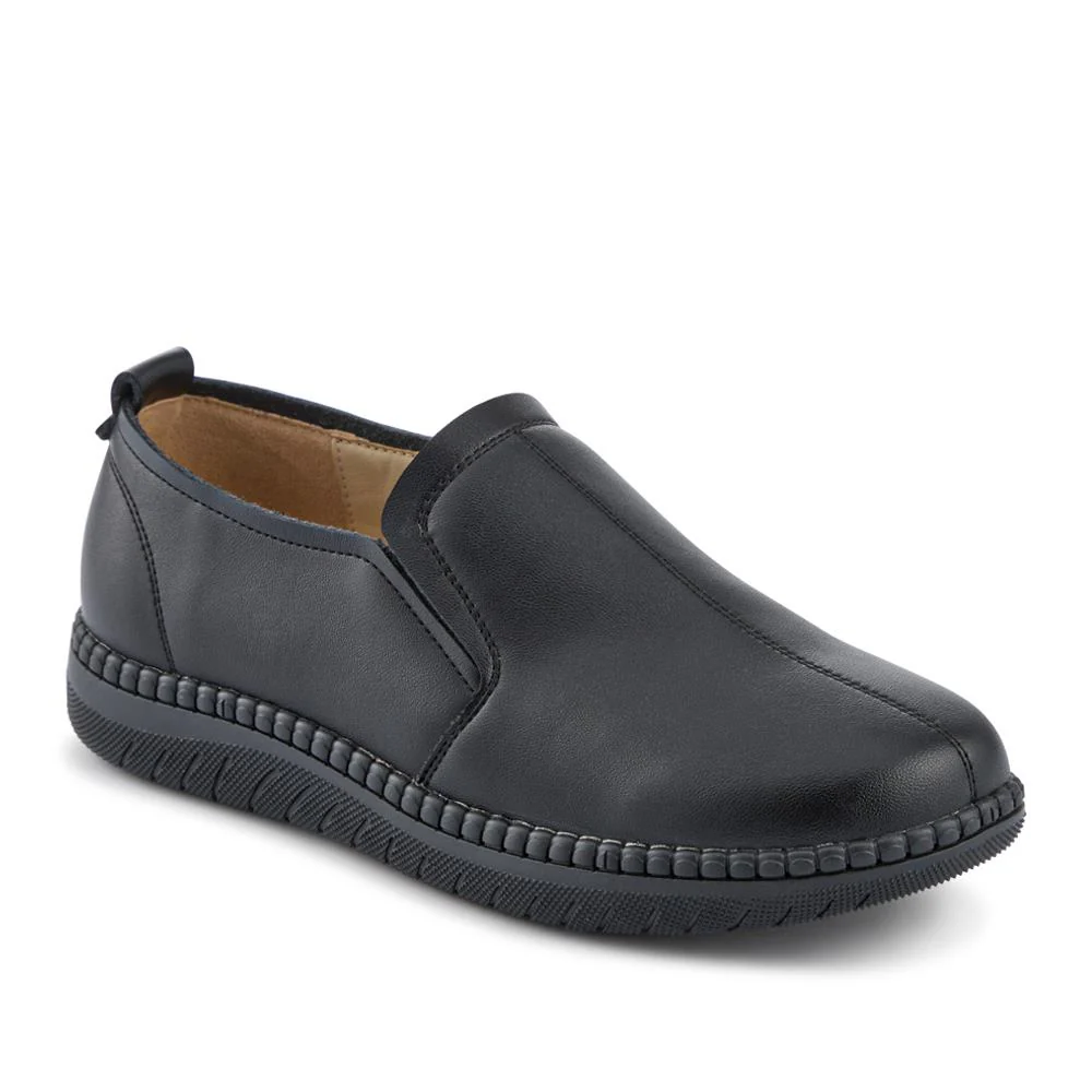 Wide Fit Smart Slip-On Shoes With Leather Insole - WLIG42000 / 327 929 - Black