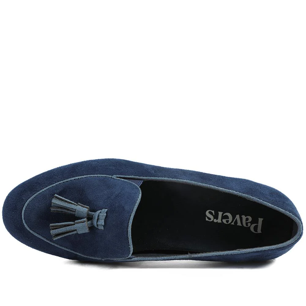 Smart Tasselled Heeled Loafers - WK43011 / 328 999 - Navy - Image 5