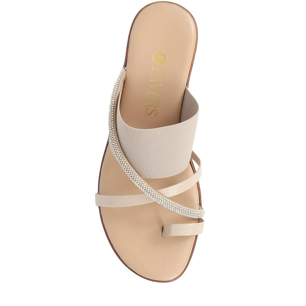 Smart Toe Post Sandals - CLUBS37015 / 323 813 - Beige - Image 5