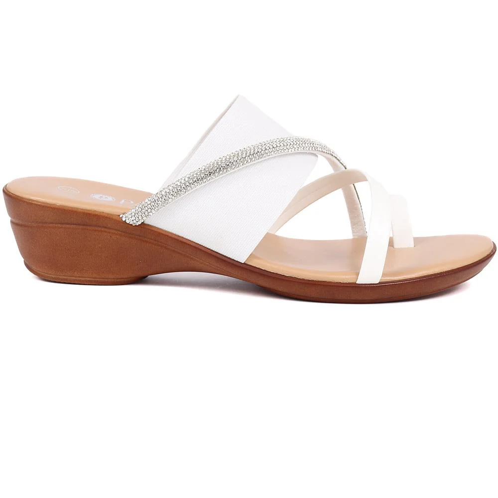 Smart Toe Post Sandals - CLUBS37015 / 323 813 - White - Image 2