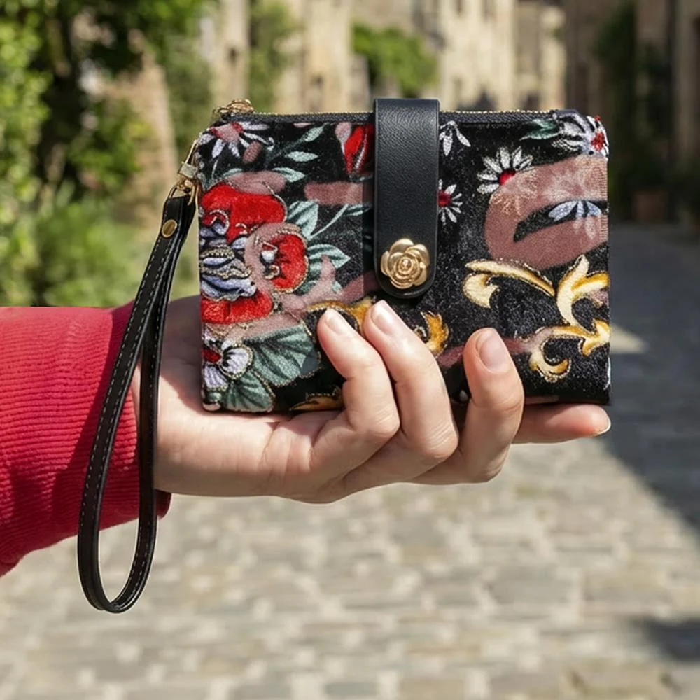 Snap-Fasten Fashionable Bi-Fold Purse - PRETT42012 / 328 278 - Floral - Image 2