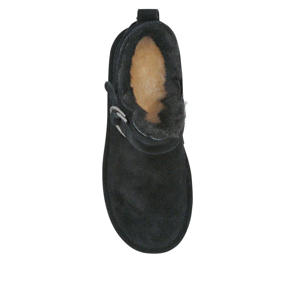 Soft Buckle-Detailed Ankle Boots - EDNB40030 / 326 895 - Black - Image 4