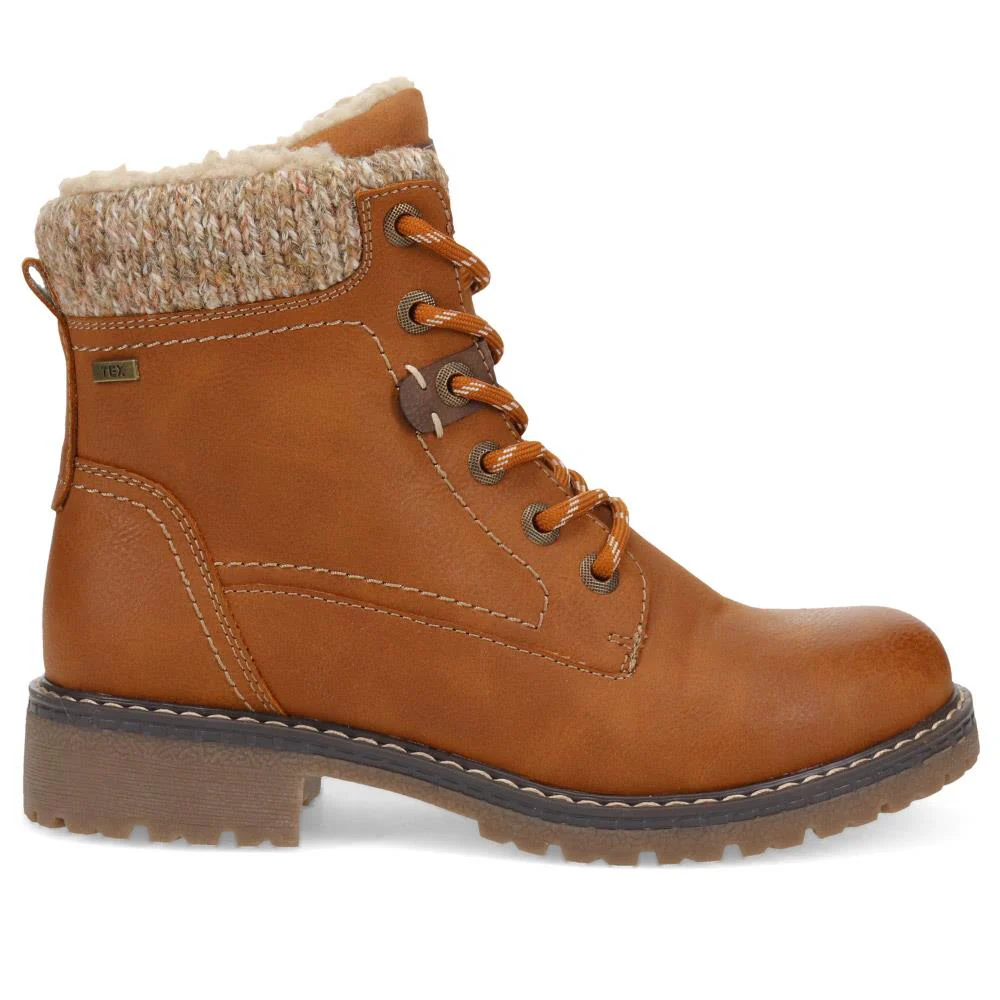 Soft-Cuffed Lace-Up Ankle Boots - SUPRE40007 / 326 253 - Cognac - Image 2