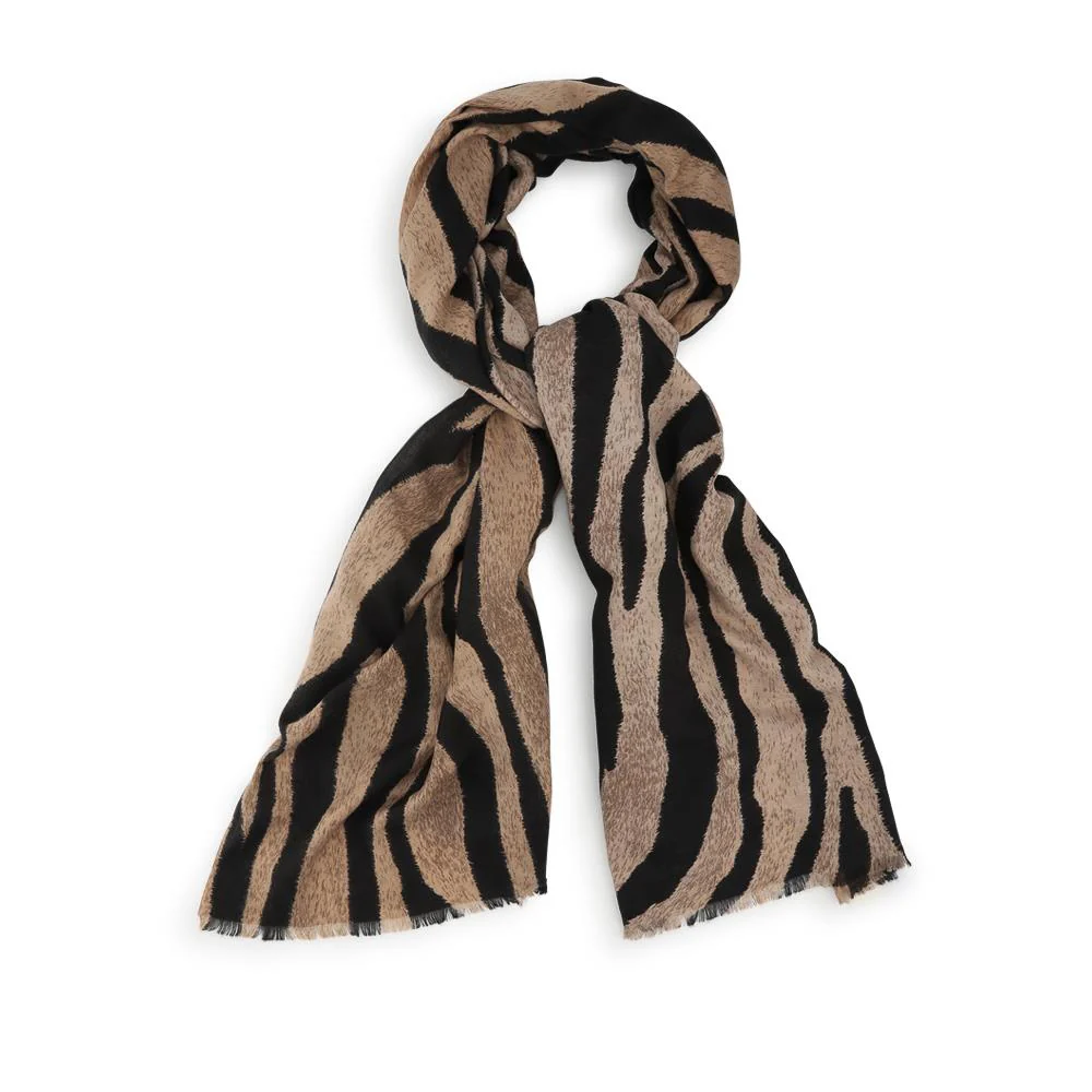Soft Fashionable Scarf - HARR42003 / 328 603 - Black-Brown - Image 2