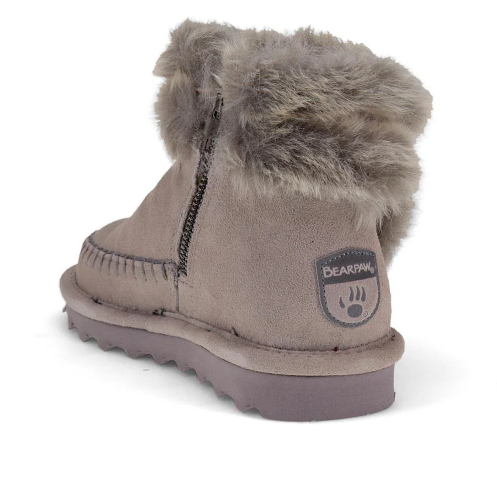 Soft Faux-Fur-Cuffed Ankle Boots - EDNB40050 / 326 902 - Grey Suede - Image 3